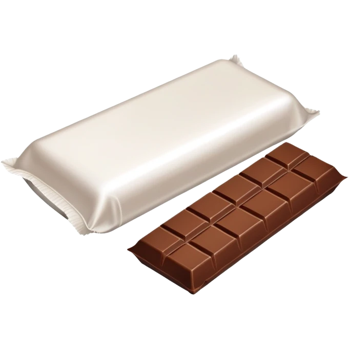 Brown chocolate bar in a white wrapper emoji