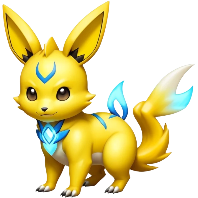 Shiny Futuristic Colorful Pichu-Raichu-Renamon-Zeraora-hybrid-creature emoji