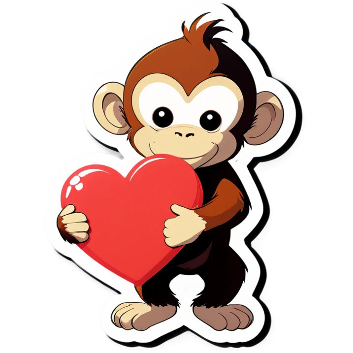 Monkey hugging a heart  emoji