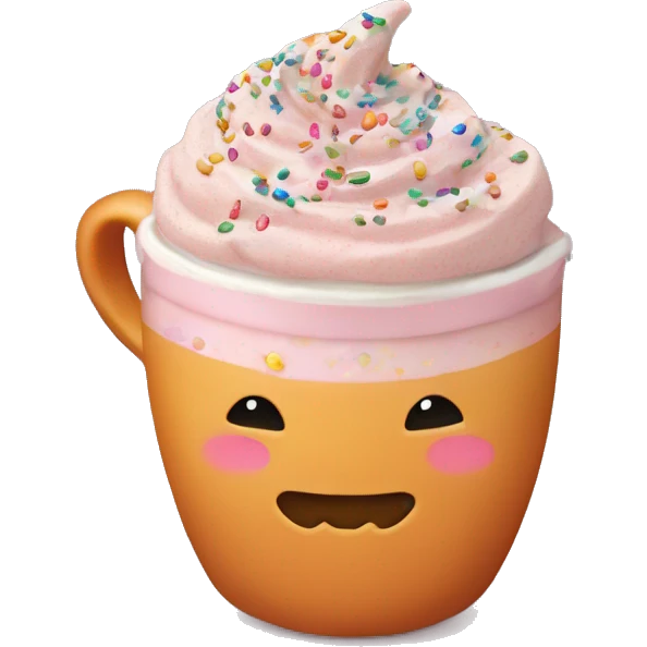 Light pink pumpkin latte with Multicolored Sprinkling emoji