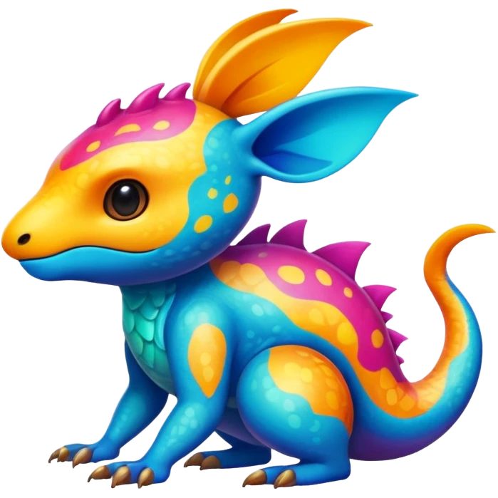 colorful vibrant Fakémon-creature with random markings emoji