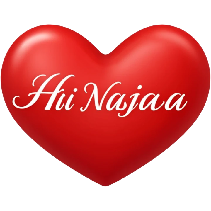 red heart that in the middle writes Hi Nastjaa emoji