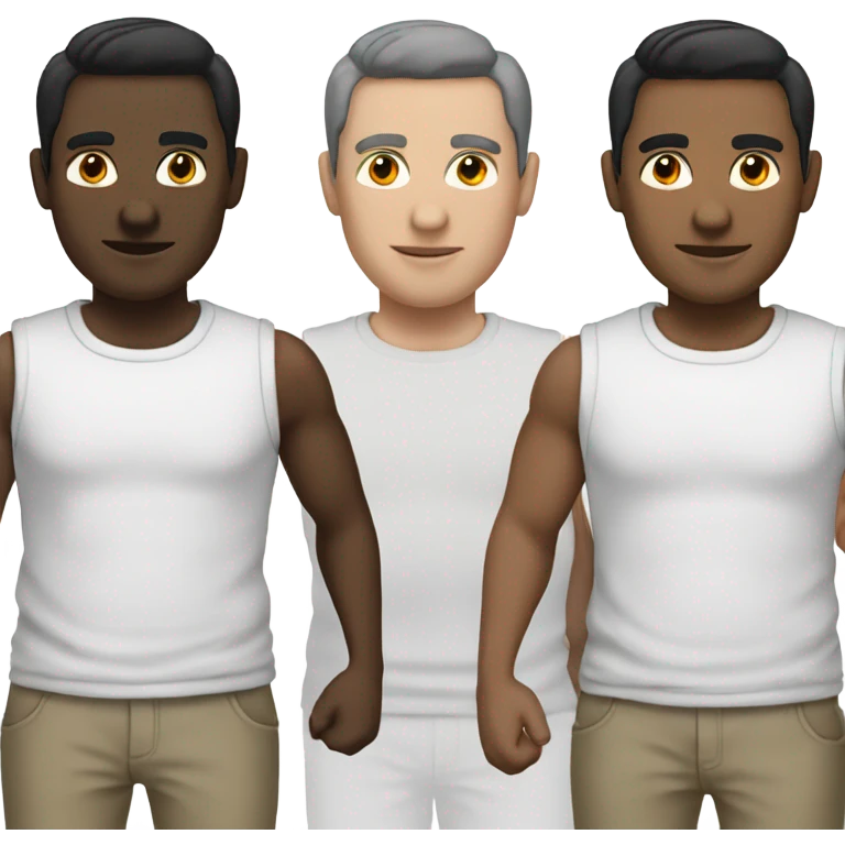 White man with very short black hair in withe T-shirt emoji