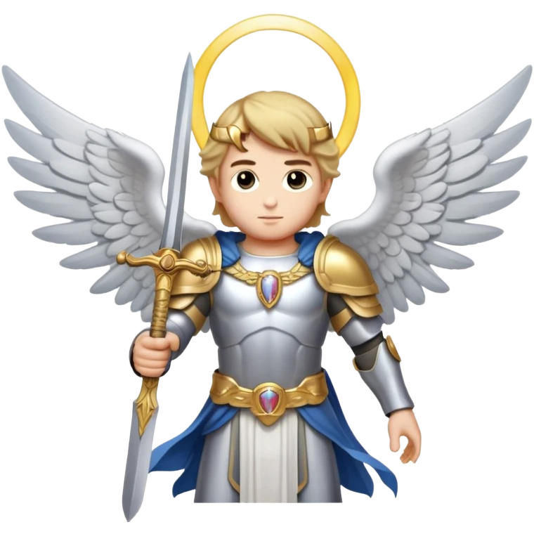 Archangel Michael with sword and wings and halo emoji