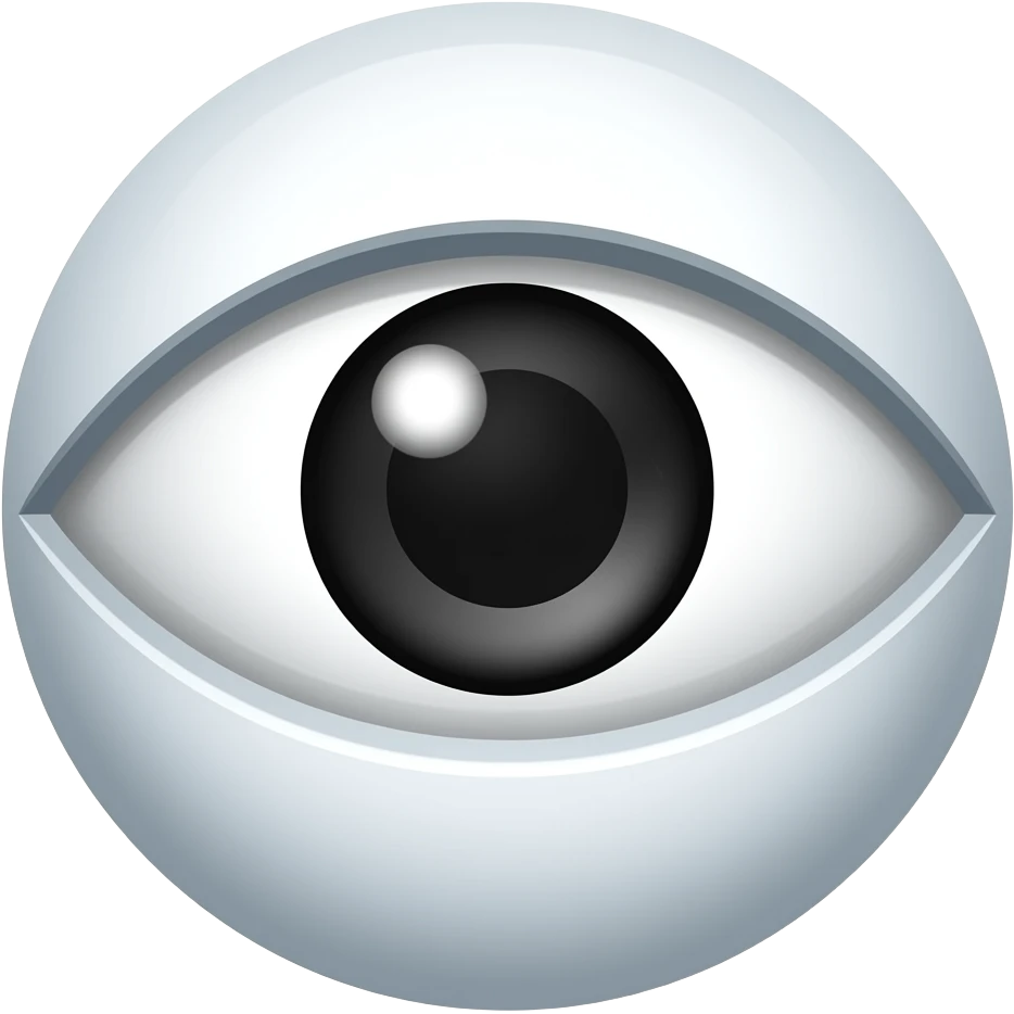 evil eye, black, pupil replaced by a solid black emoji