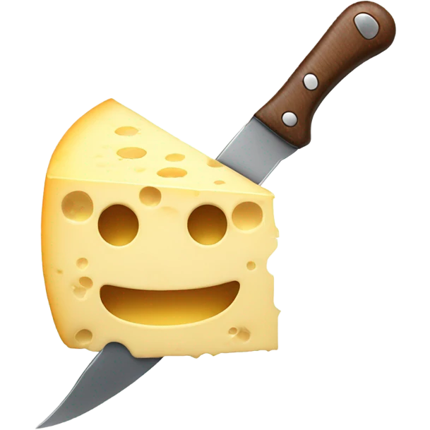 Crazy Cheese with a knife emoji