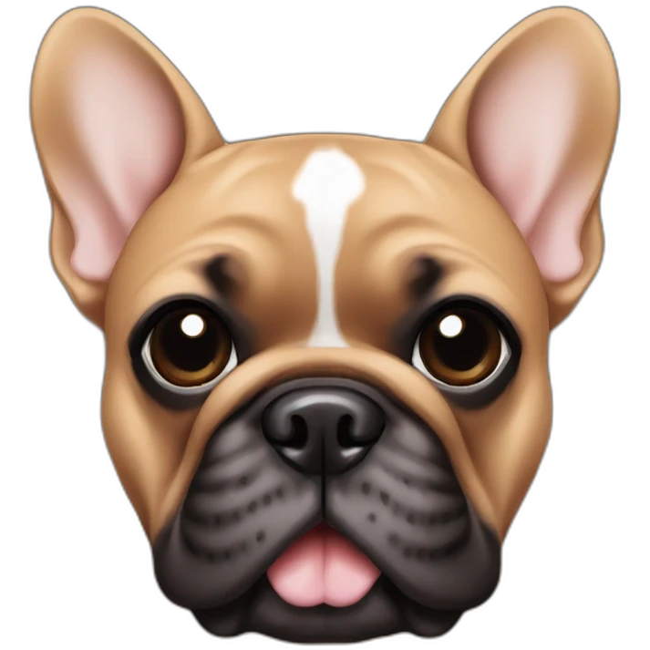 All Brown french bulldog with black facial features emoji