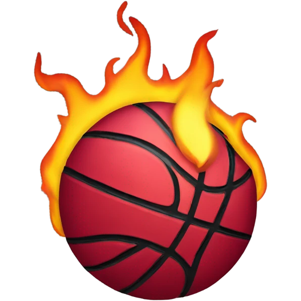 Miami heat logo with flaming ball emoji