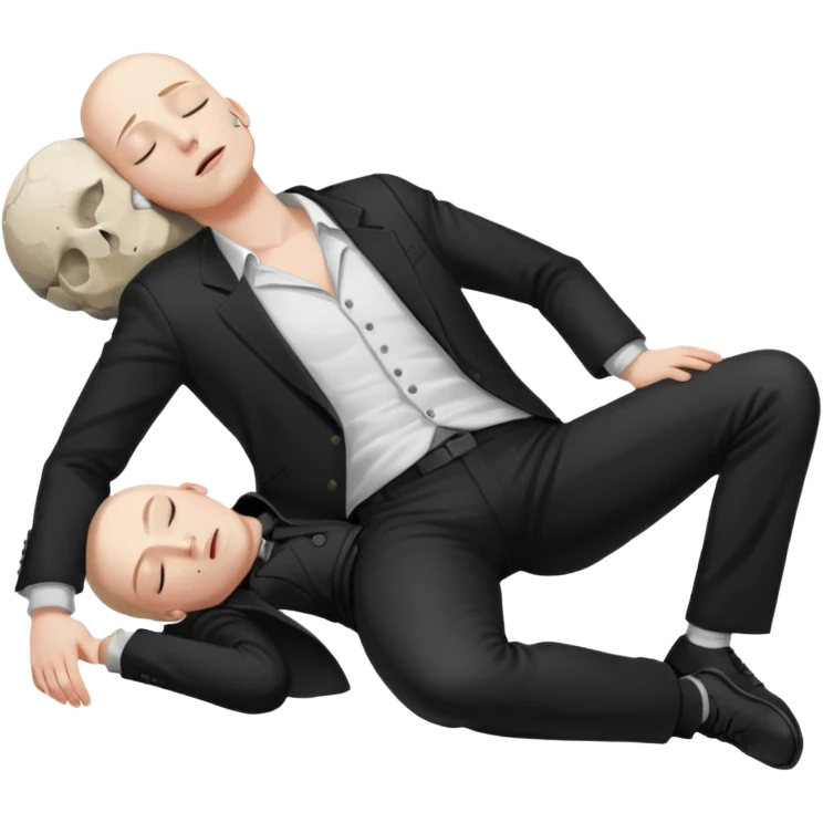 dead man full body with blazzer on floor with closed eyes emoji