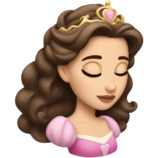 Sleeping brunette beauty princess Disney emoji