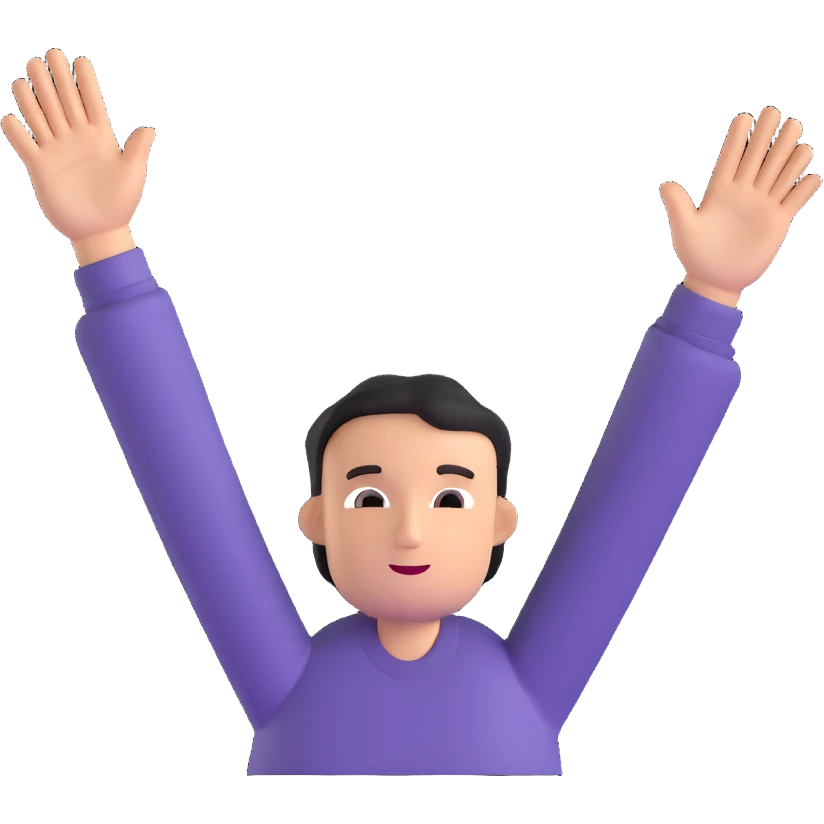 person raising hands in celebration reaching goal emoji