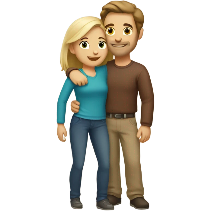 hugging caucasian couple emoji