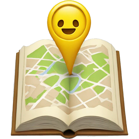 map pin in an open book emoji