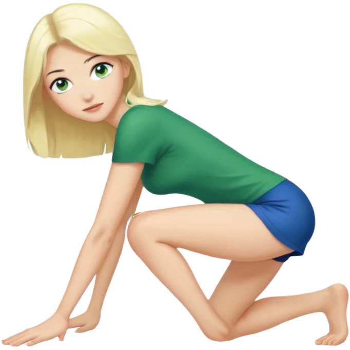 King, black Hair, blue eyes, whole body, Woman, blonde, green eyes, bending knees emoji