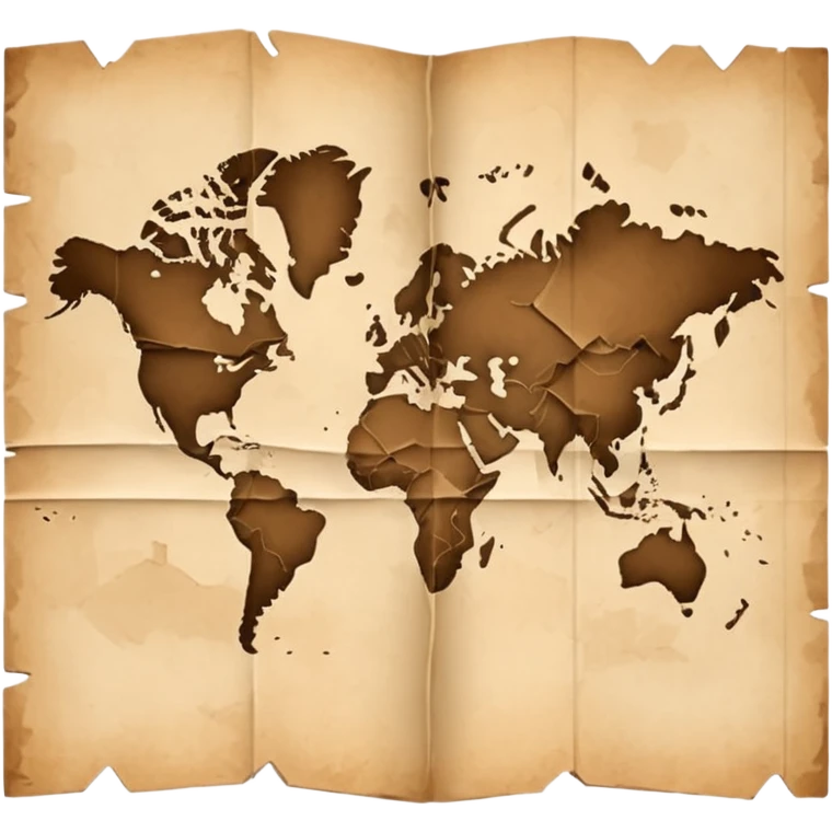 Folded paper map with creases.























 emoji