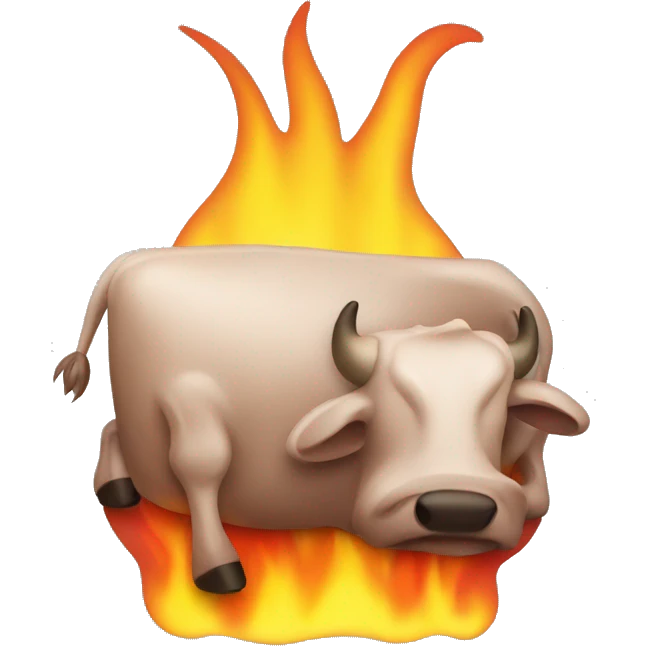 Flaming beef with gas around it emoji