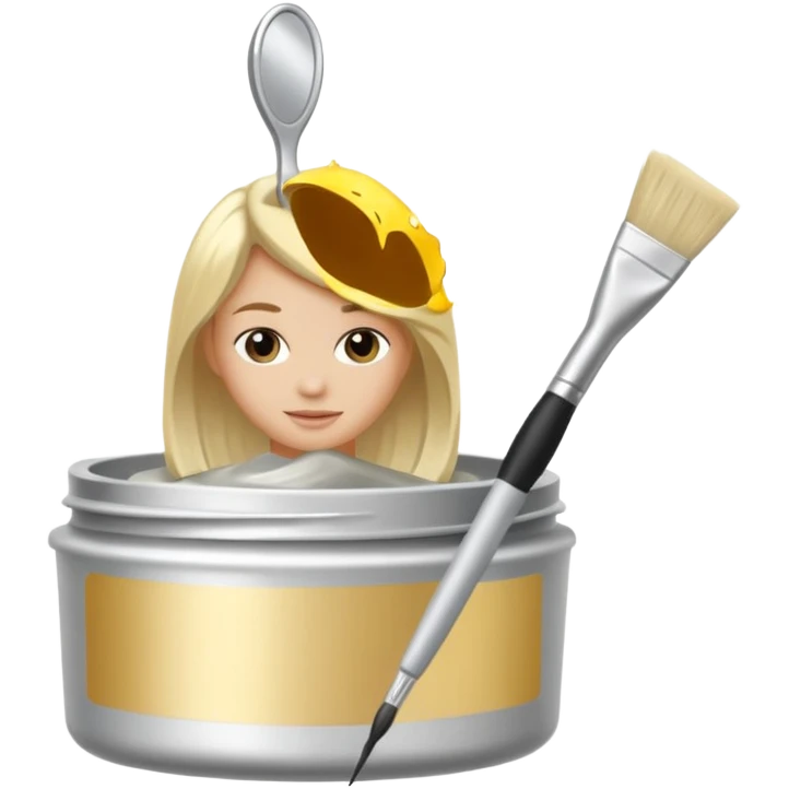 tube of blonde hair dye with a brush next to it emoji