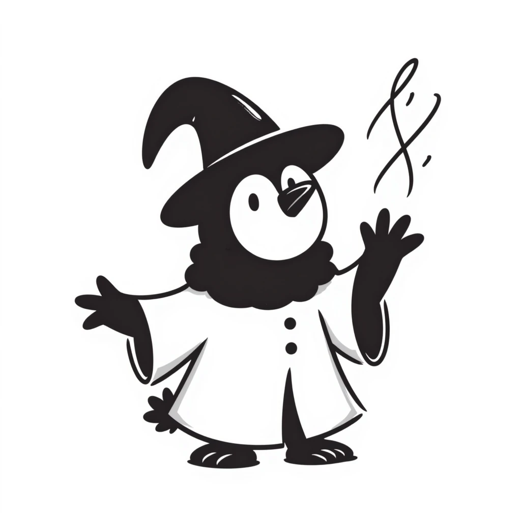 A penguin wizard emoji