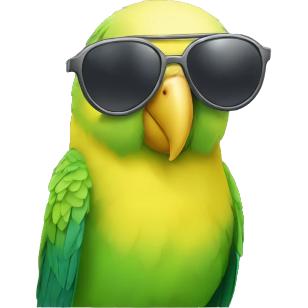 A yellow parakeet bird with sunglasses emoji