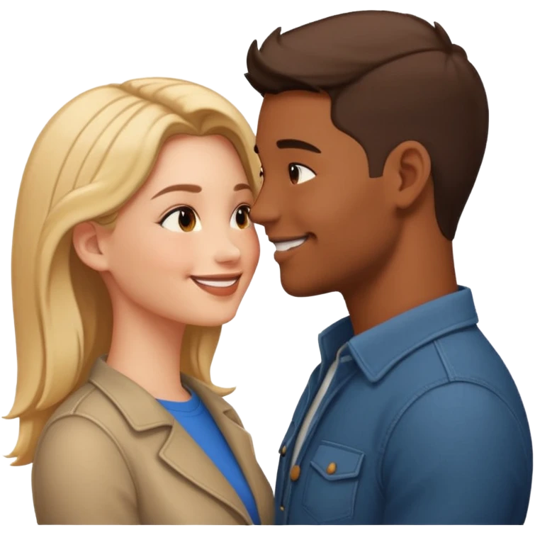 couple in love talking in profile emoji