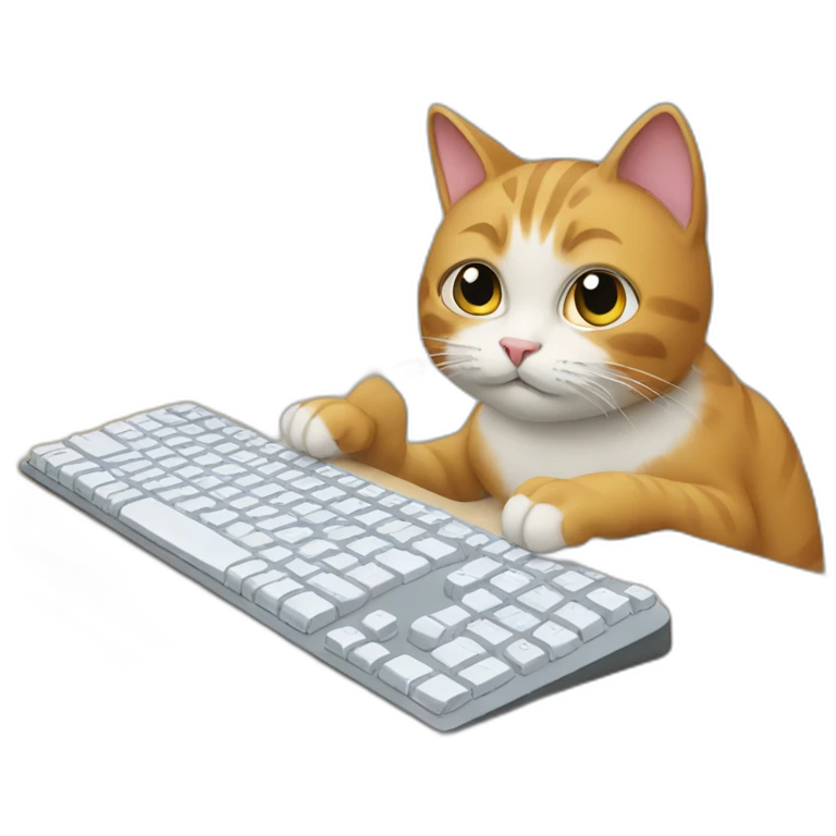 cat typing on the keyboard emoji