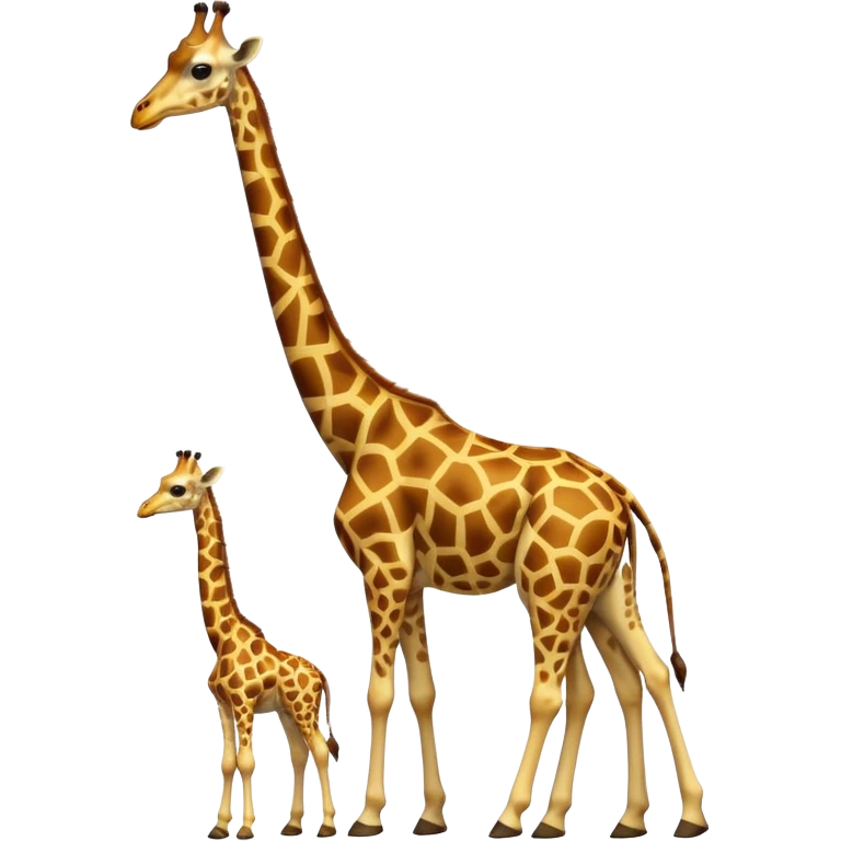 High resolution giraffe with its baby emoji