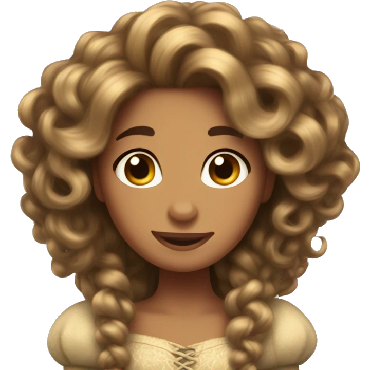 Curly hair rapunzel emoji