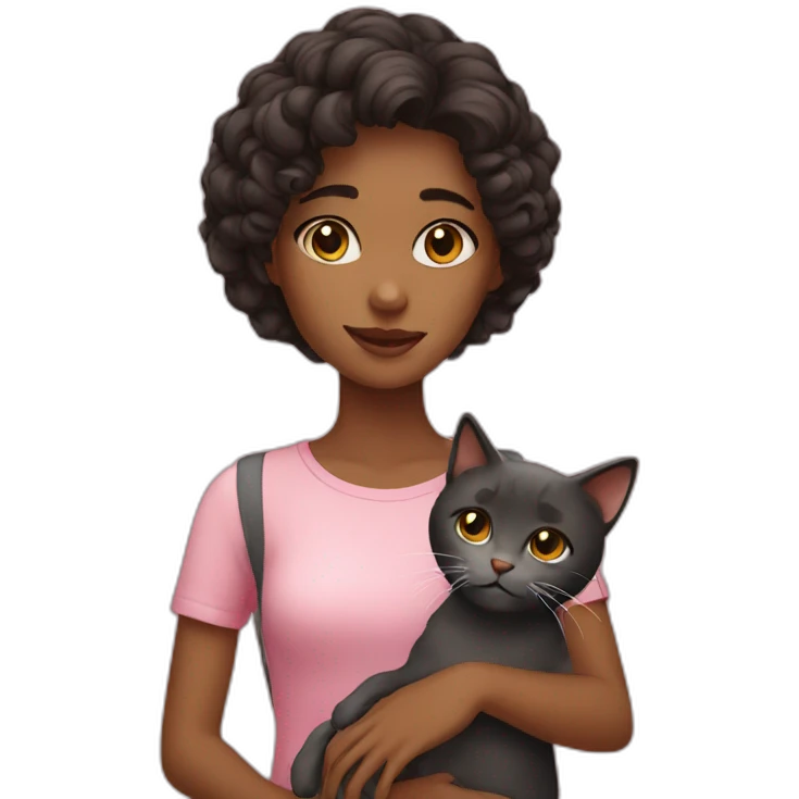 girl with cat emoji
