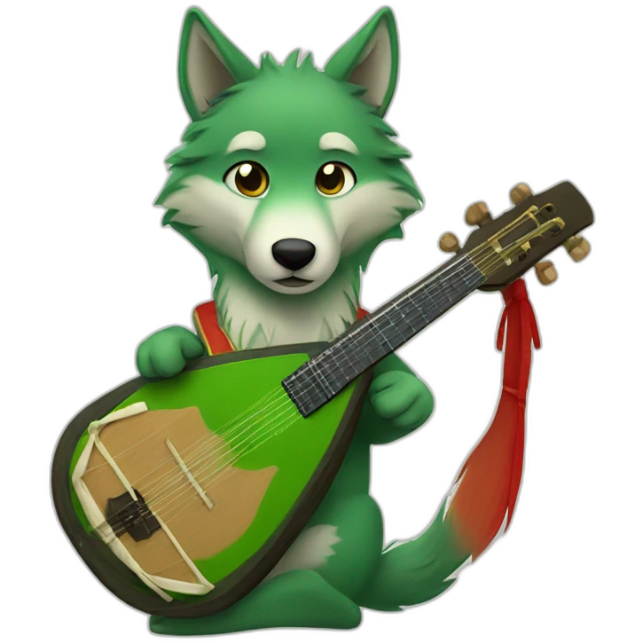 Green Wolf Balalaika emoji