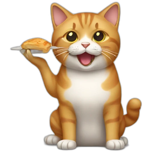 Un chat qui mange du pain emoji