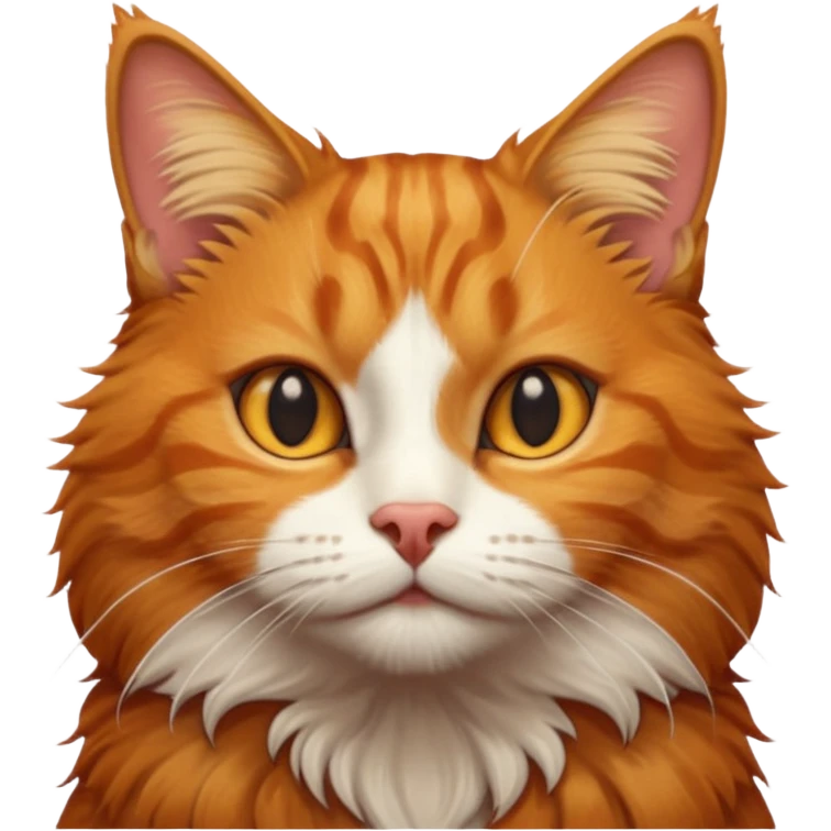 A high-resolution photo-realistic digital illustration of a ginger tabby cat, chest upward emoji