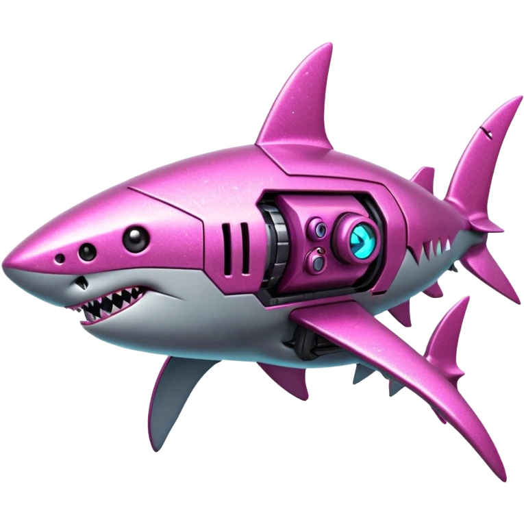 glitter mech shark pink cyberpunk emoji