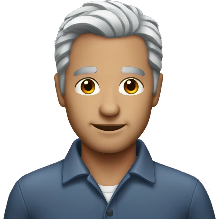 Man grey hair emoji