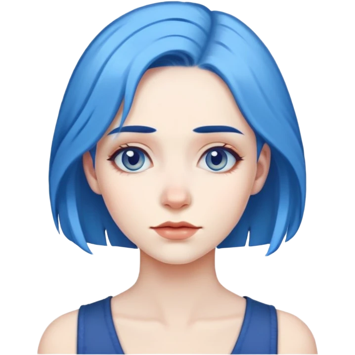 woman with blue hair emoji
