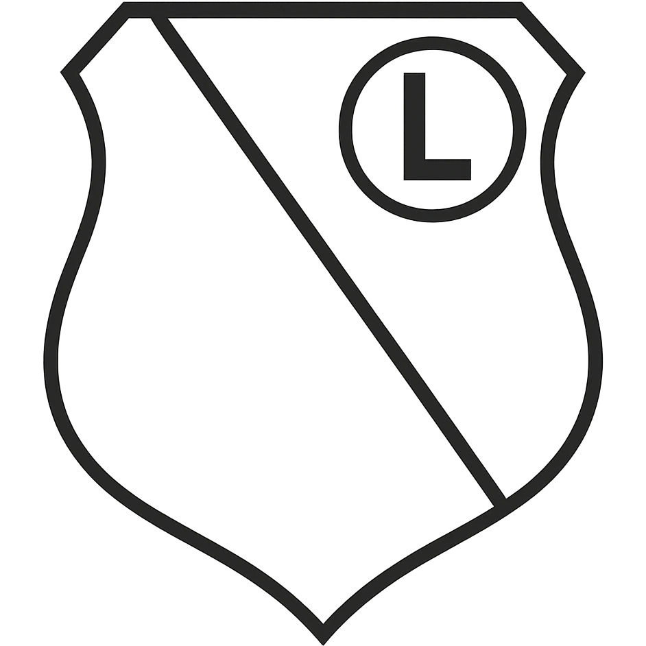 Herb Legii Warszawa with a clear letter L in the center, minimalist style, maintain transparent background, simple and clean design, minimal details. emoji
