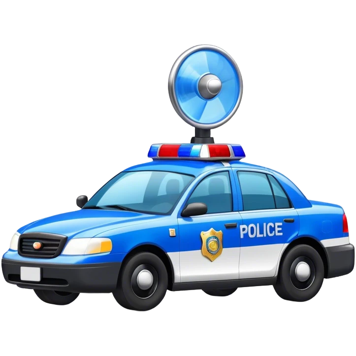 Police car, blue, siren on emoji