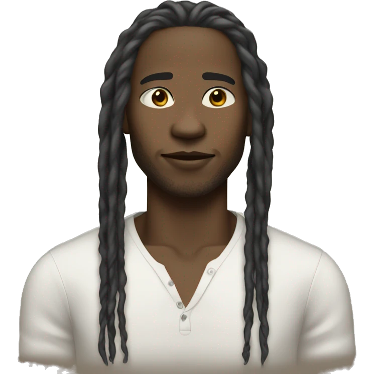 black boy sharp jawline long dreads half blonde hair emoji