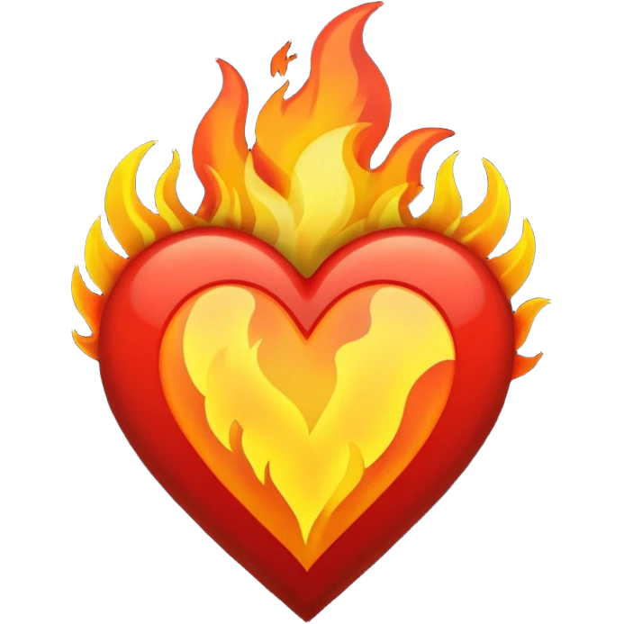 Make flaming hearts in all colours but heart would be separate nature emoji