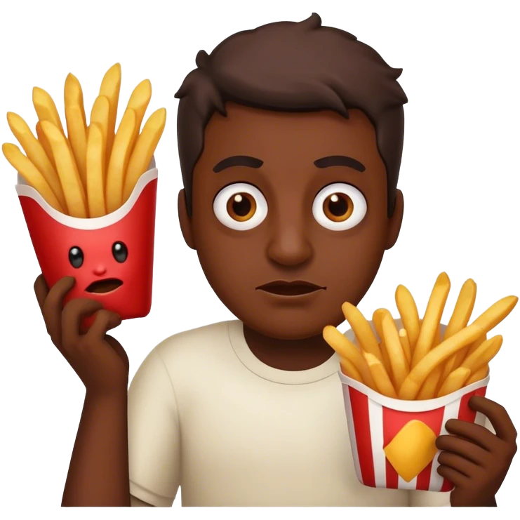 Ugly Guy who cried pataka fries emoji
