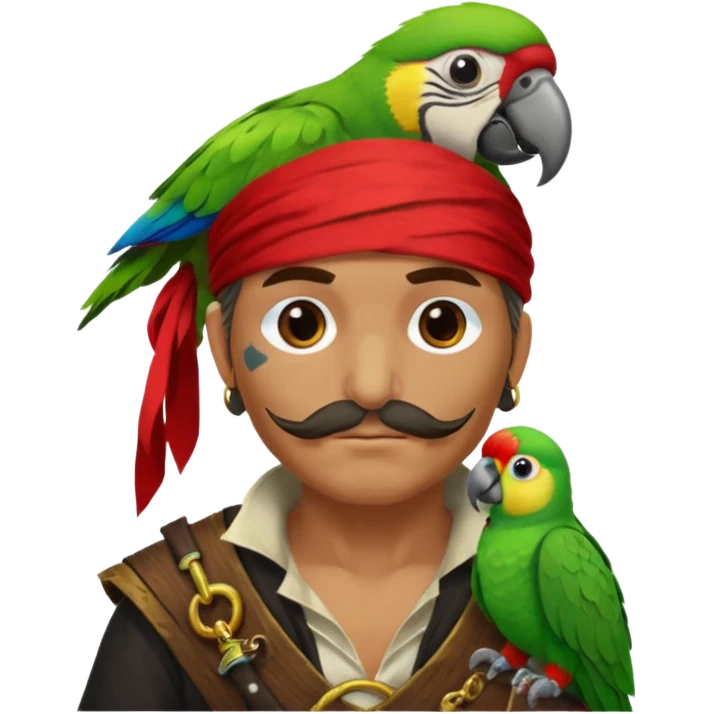 pirate and parrot emoji