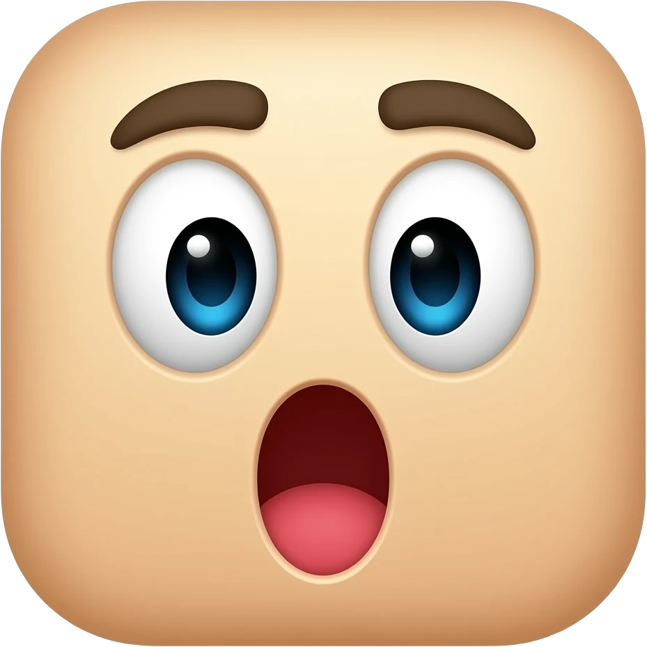 rosto surpreso com a boca aberta emojis.com como um quadrado emoji