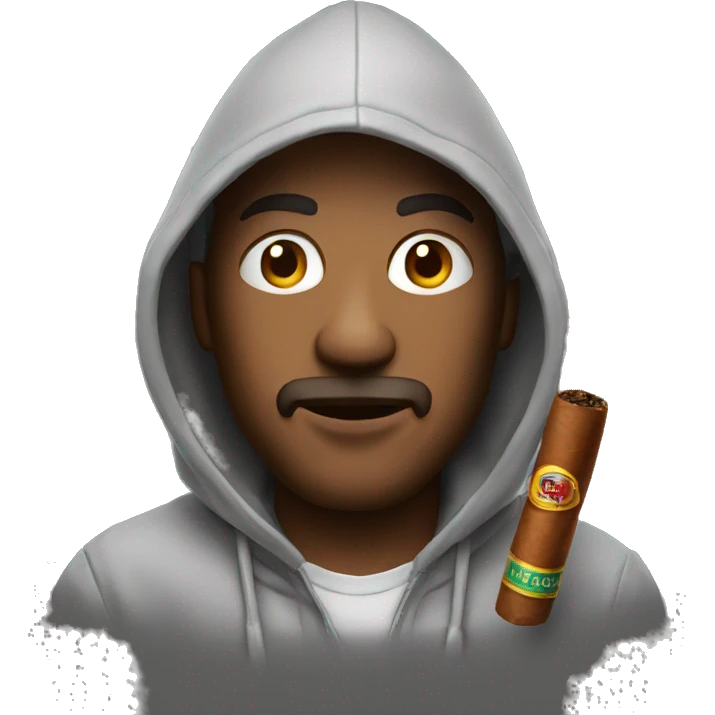 Men with cigar in hoodie emoji