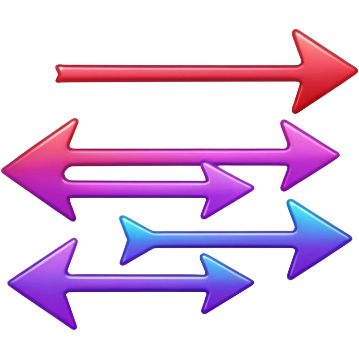color gradient between red and purple glitter arrow right emoji