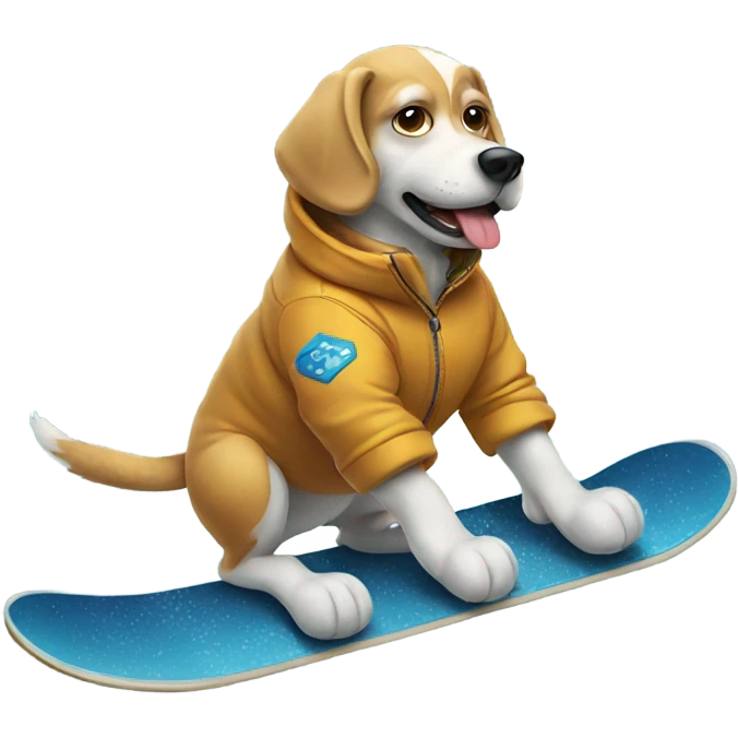 Cool dog snowboarding  emoji