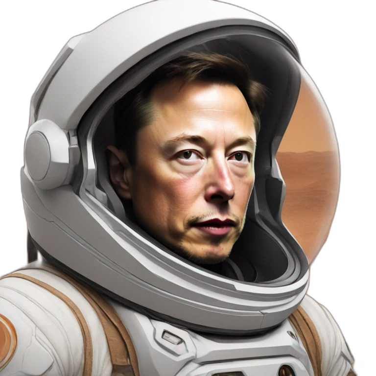 Elon musk in Mars emoji