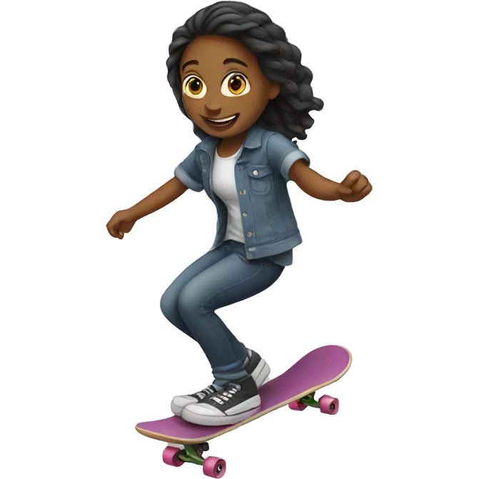A girl do skateboarding  emoji