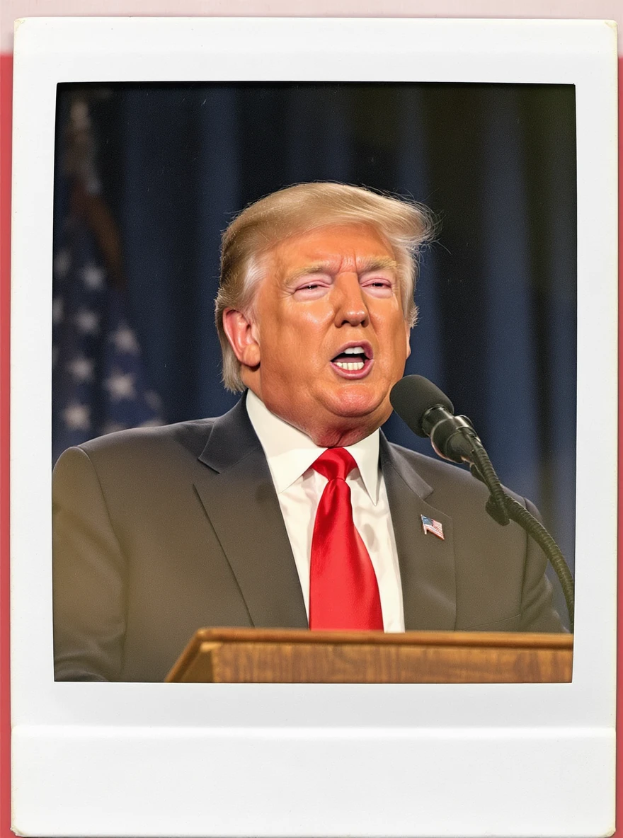 Donald Trump speaking at a rally emoji