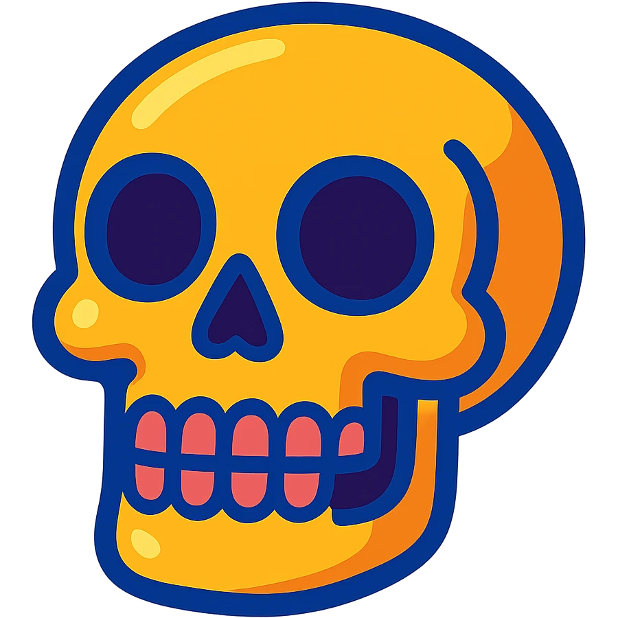 skull, vibrant cartoon style emoji