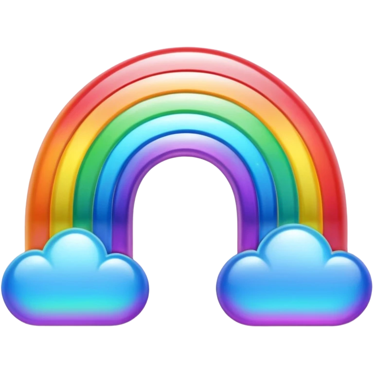 Multidimensional prismatic rainbow emoji