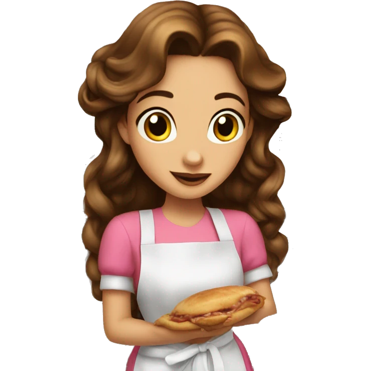 Princess Bella with a apron cooking  emoji